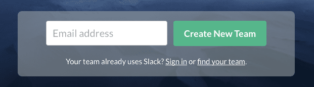 Slack - Create New Team