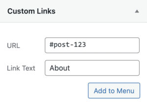 Creating a custom link in a WordPress menu